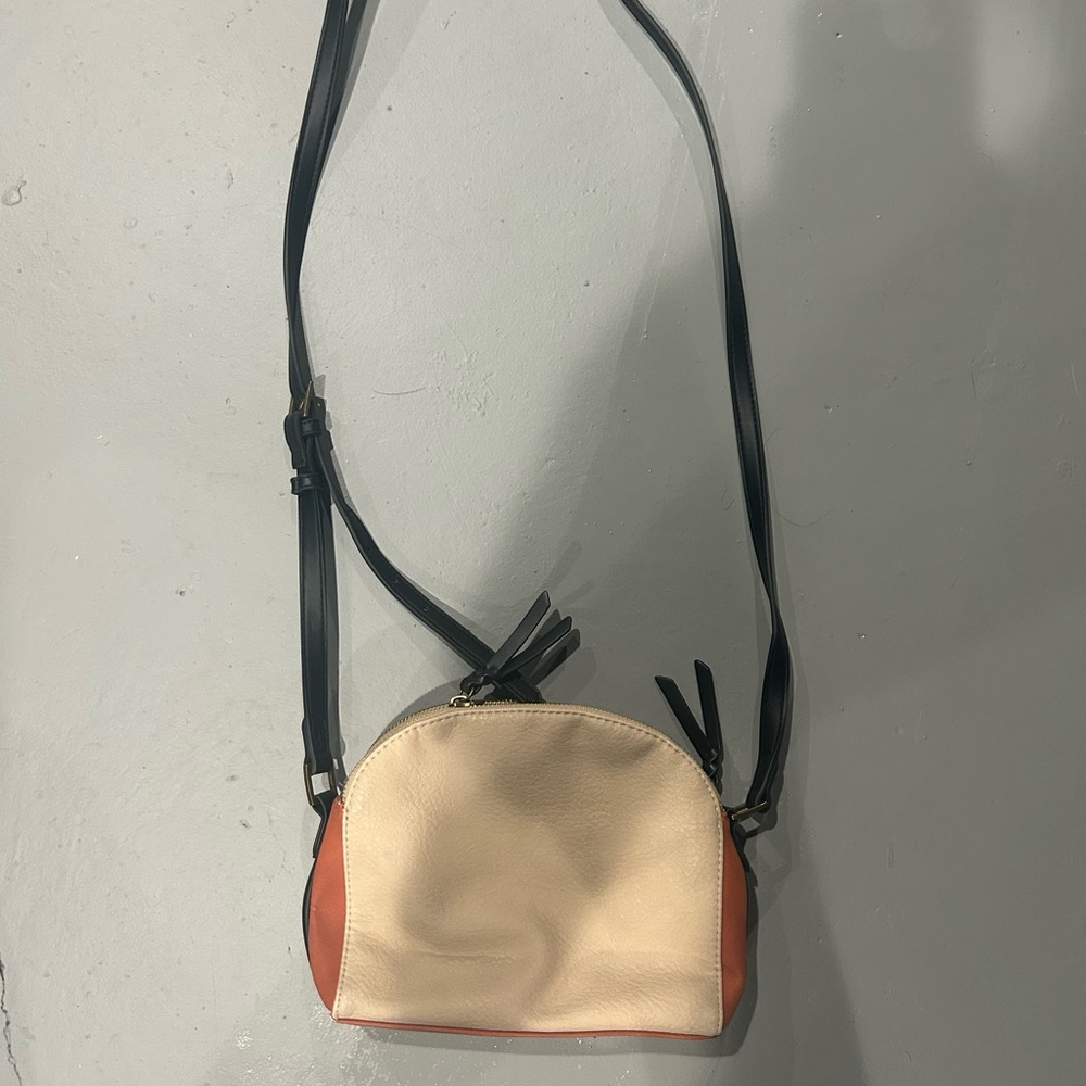 Cream, Black and Burnt Orange Women's Crossbody Bag
